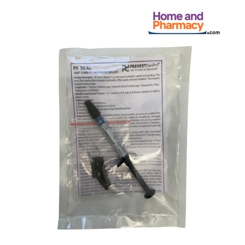 Prevest DenPro 20012-1 PF Seal Light Curing Pit & Fissure Sealant Trial Pack 1x2g Syringe + 5 Applicator Tips (Shade: Opaque)