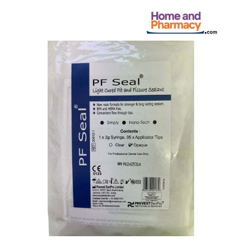 Prevest DenPro 20012-1 PF Seal Light Curing Pit & Fissure Sealant Trial Pack 1x2g Syringe + 5 Applicator Tips (Shade: Opaque)
