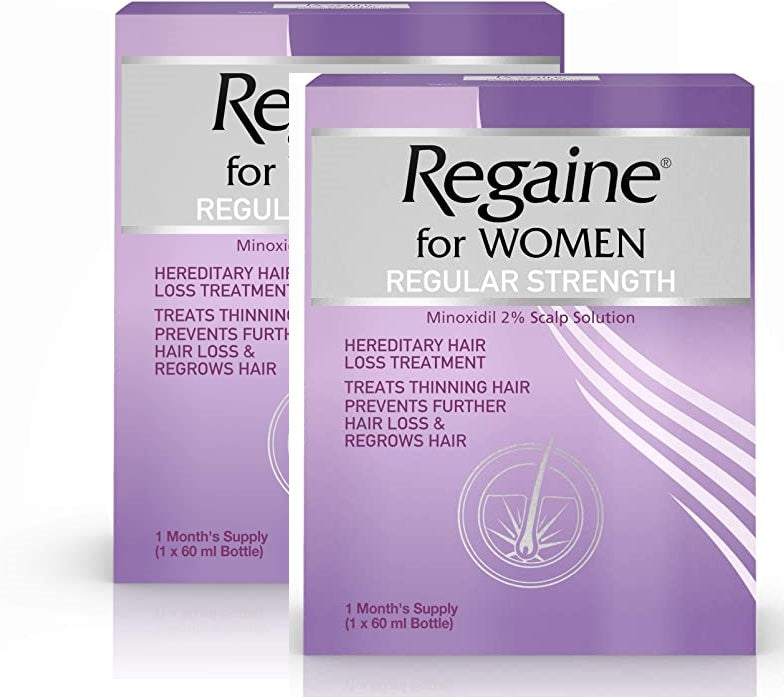 2 x REGAINE for Women Regular 2% Minoxidil  Solution 60ml