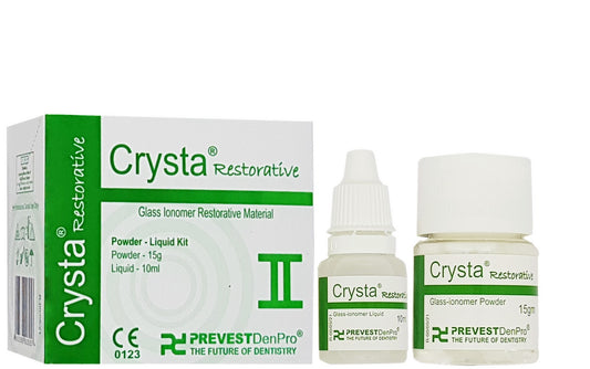 Prevest DenPro 30017 Dental CRYSTA Aesthetic Fine Particle Glass lonomer Restorative Cement Material